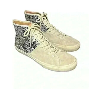 Vans Sk8 Hi TC6D Woven Flower Black White Skateboard Shoes Mens 9.5/Womens 11